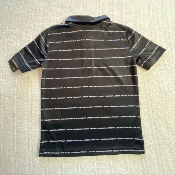 UNDER ARMOUR BOYS SIZE 7 WORDMARK STRIPED POLO - Picture 3 of 9